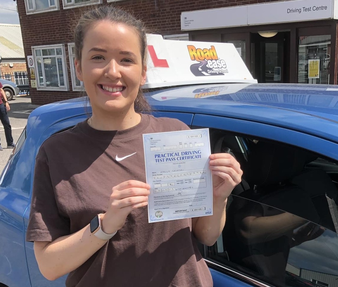 Emily Skupski of Bridlington passed her practical driving test with RoadEase Driving School