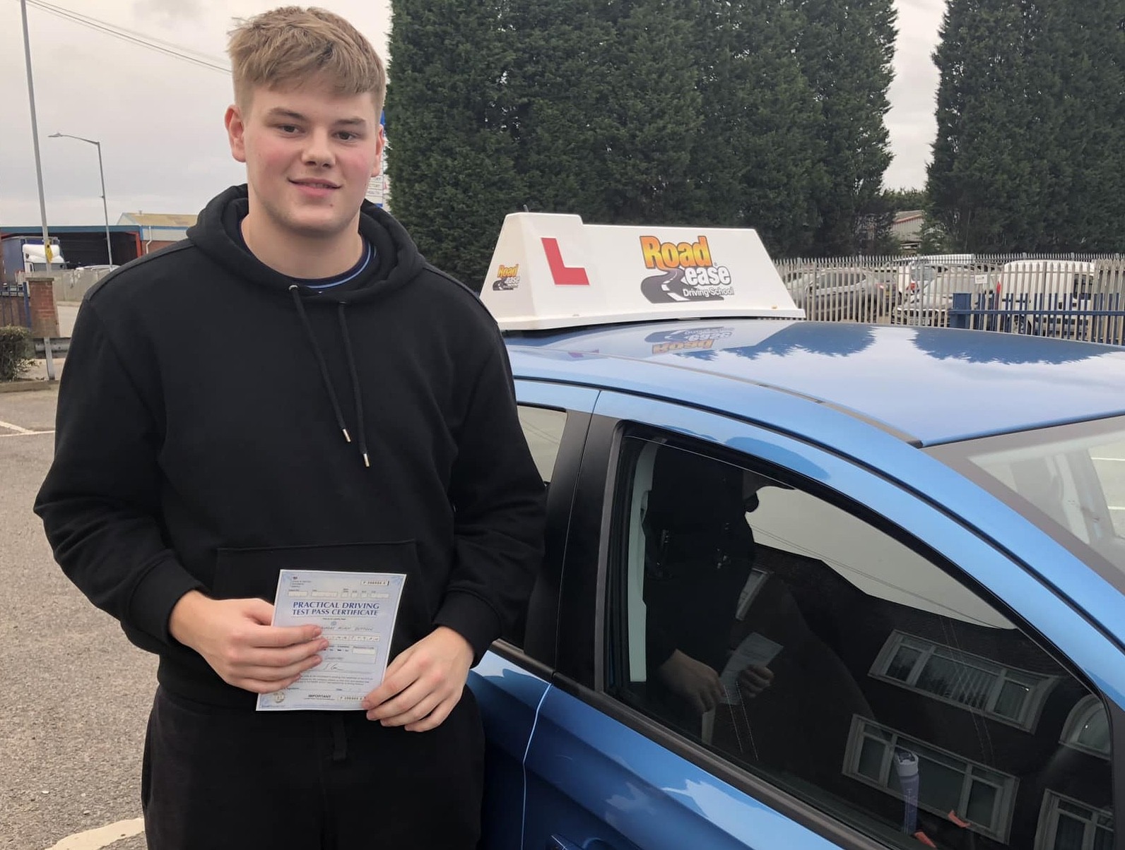 Jake Dutton of Bridlington passed his practical driving test with RoadEase driving school