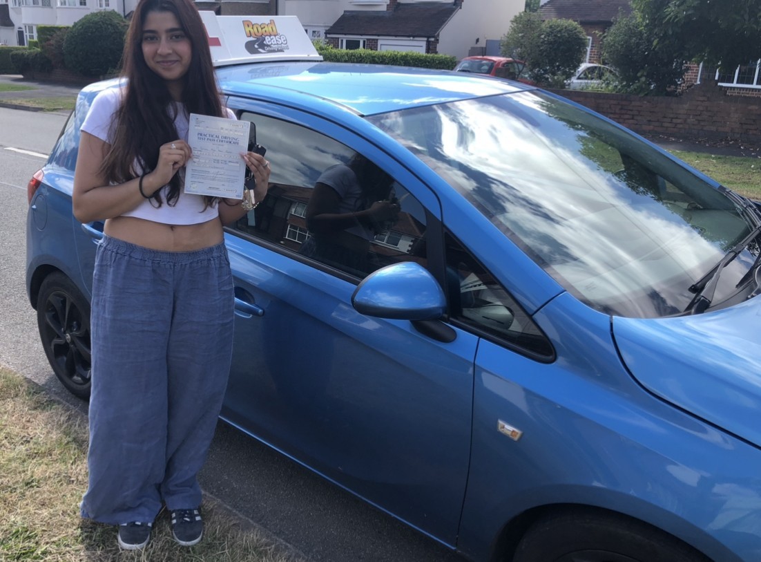 Tallulah Kaur of Bridlington passed her practical driving test with RoadEase driving school